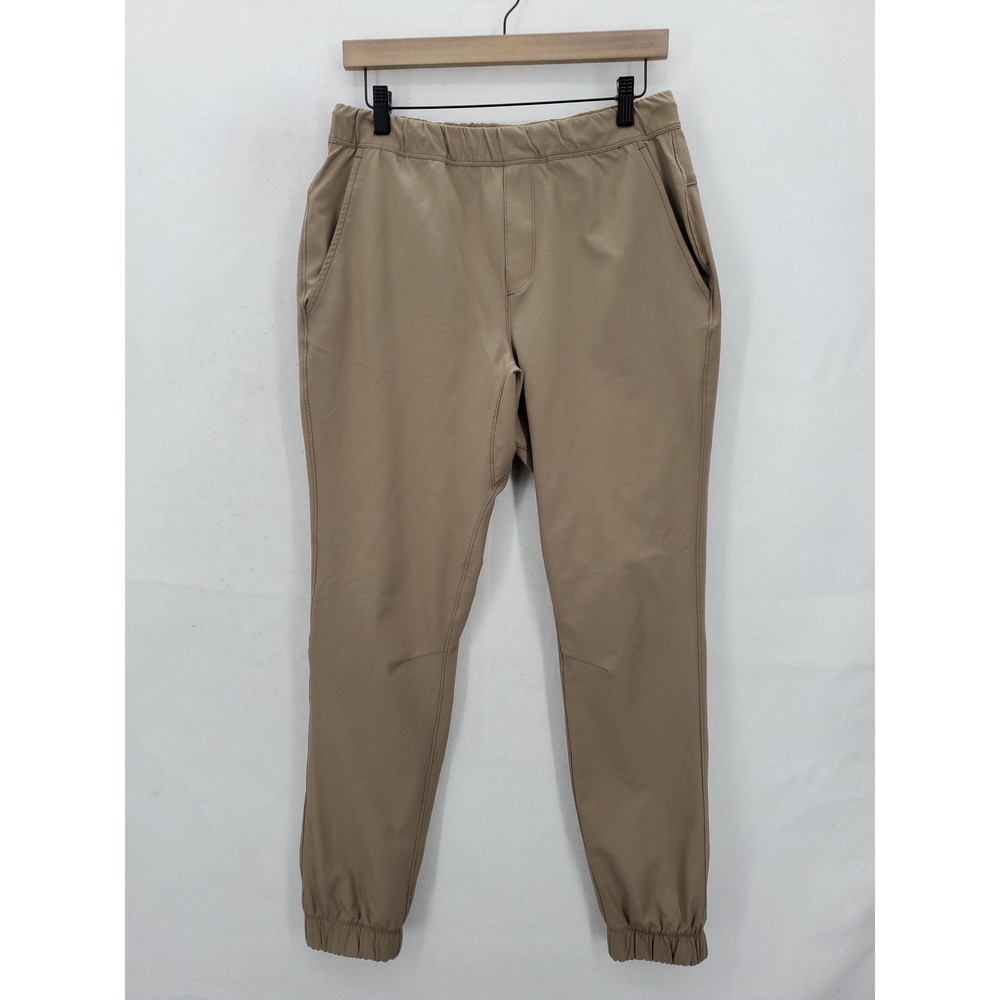 Backcountry Tech Fleece Jogger Pants Mens Small Khaki Elastic Cuffs Zip Pocket